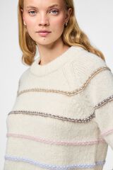 Pieces Jersey de punto cuello redondo gris