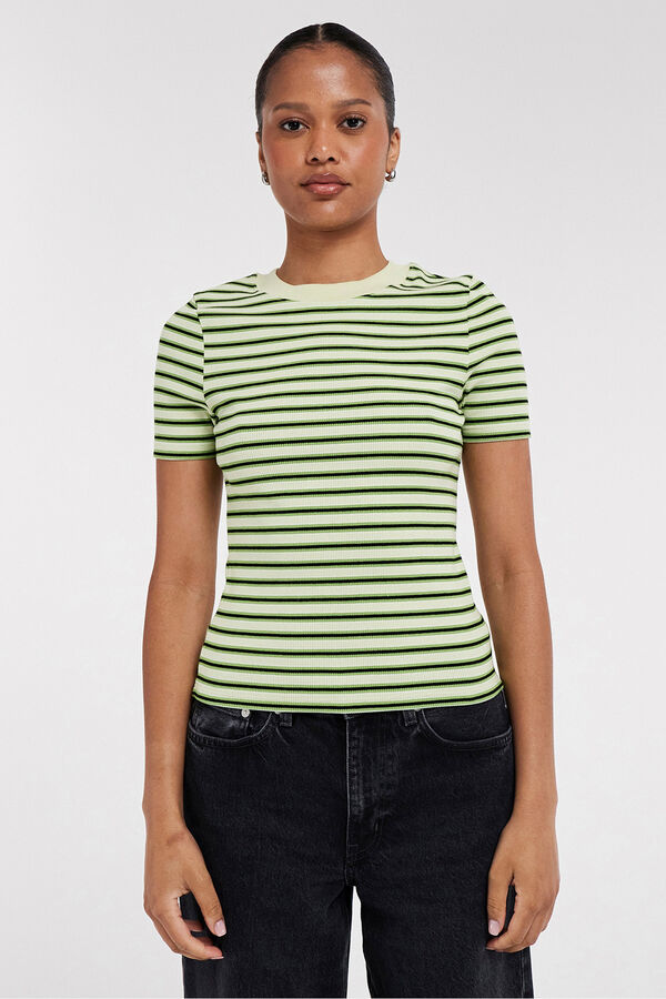 Topshop Camiseta estampada cuello redondo verde