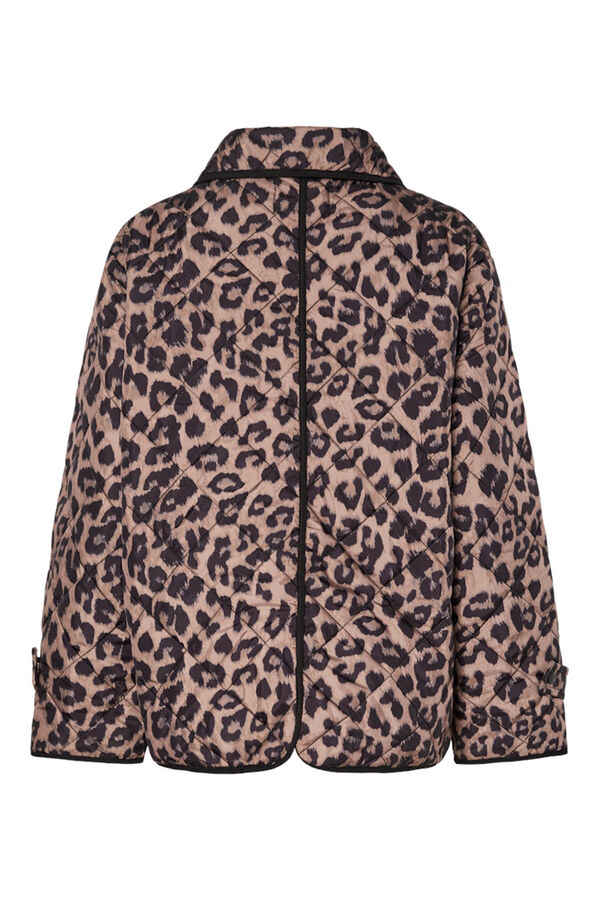 Pieces Chaqueta quilted animal print tostado
