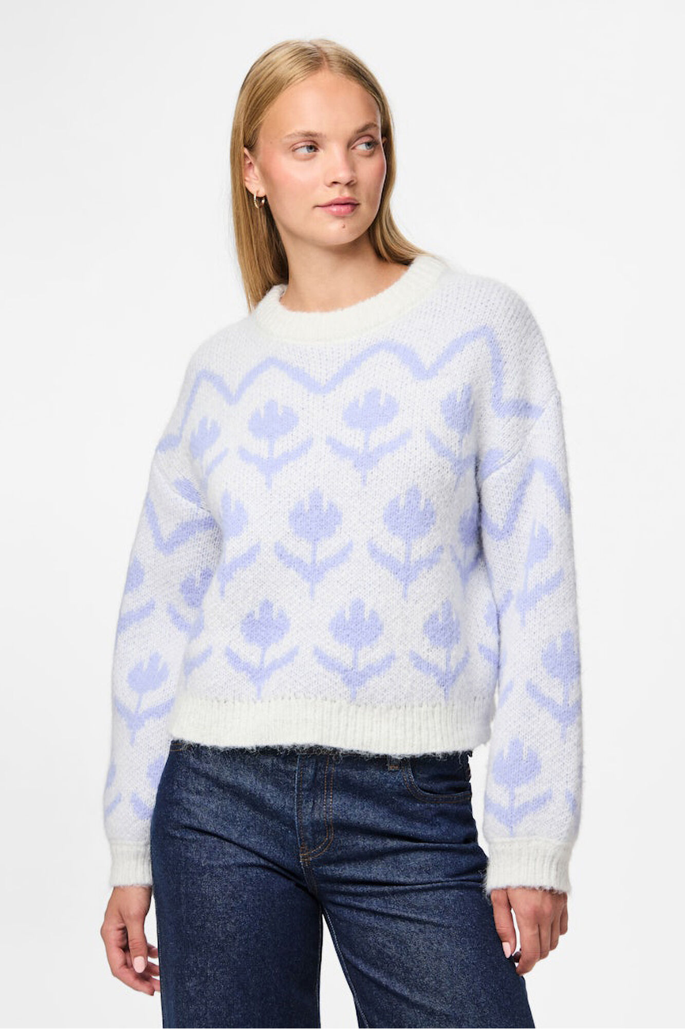 Pieces Jersey estampado floral cuello redondo