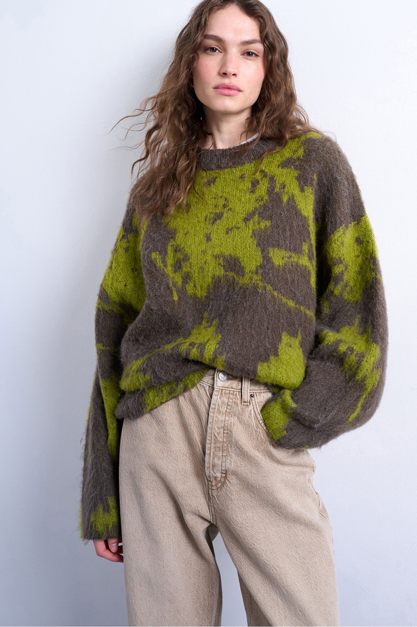 Topshop Jersey de manga larga en mezcla de acr&iacute;lico, poli&eacute;ster y lana