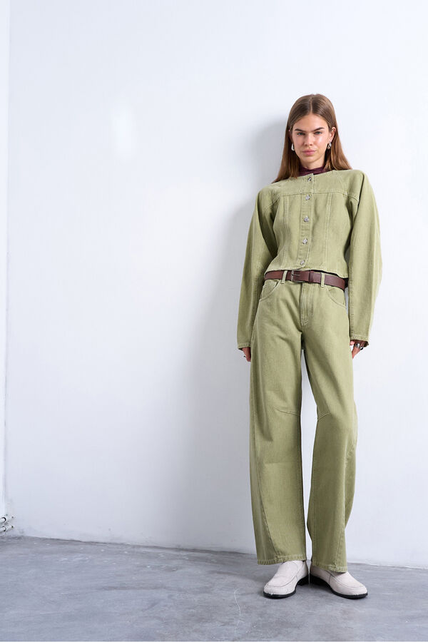 Topshop Vaqueros barrel fit verde