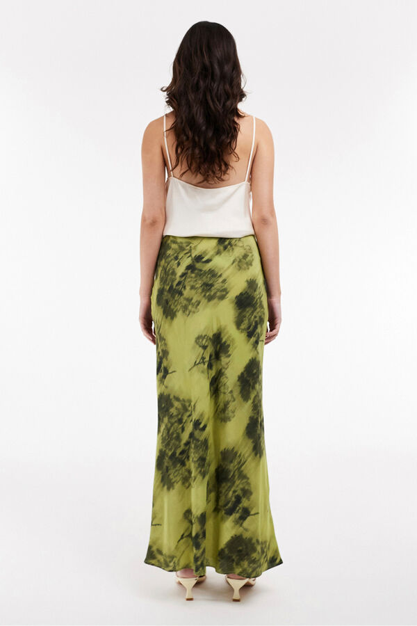 Topshop Falda larga estampada. verde