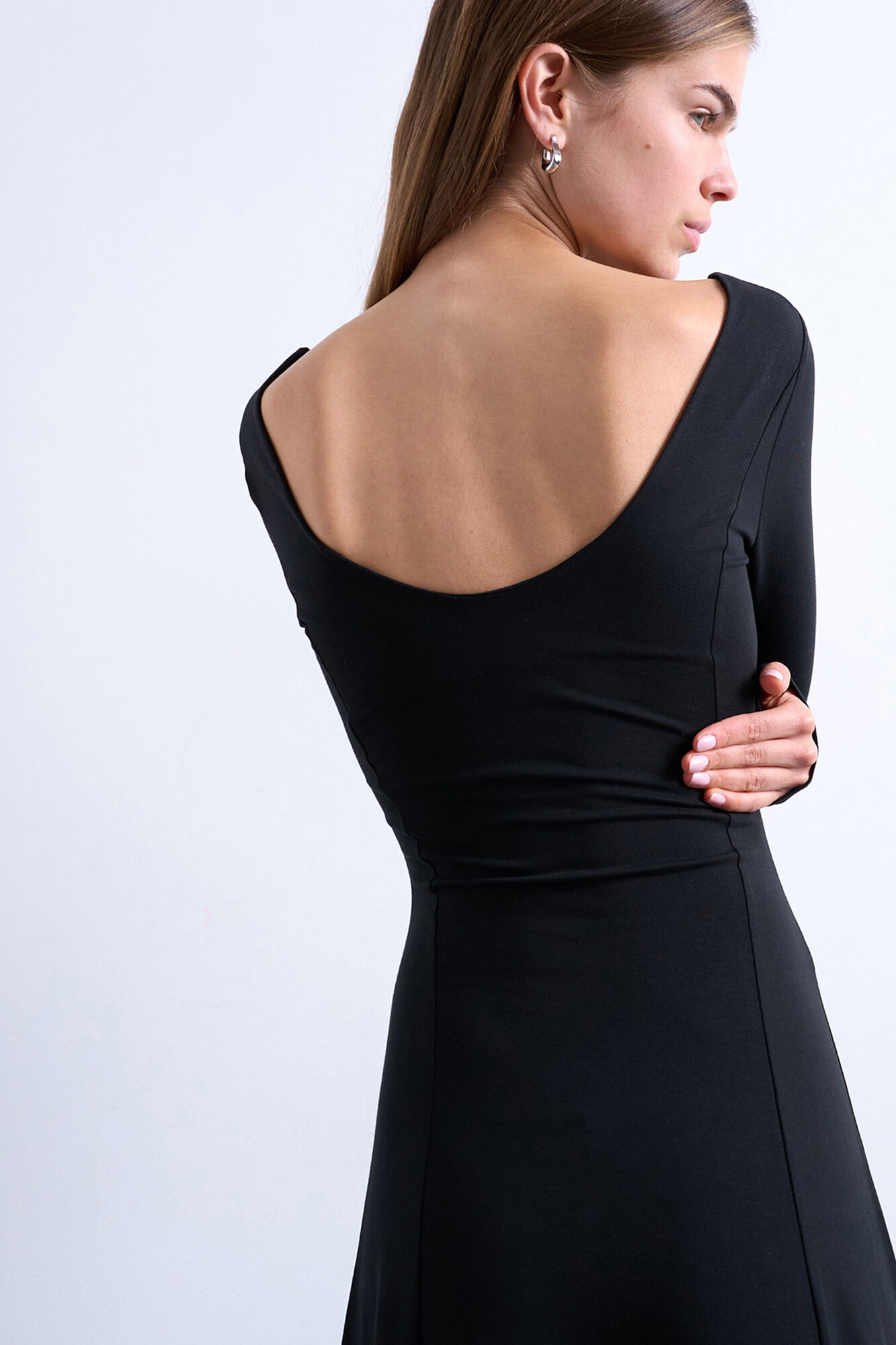 Topshop Vestido largo de manga larga con modal