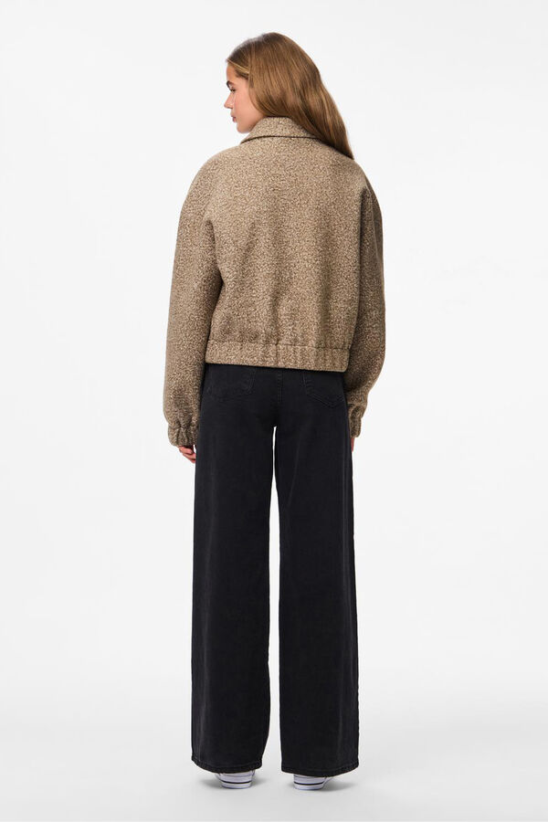 Pieces Chaqueta teddy marr&oacute;n