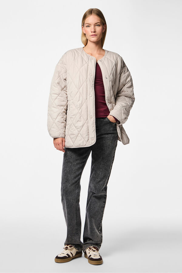 Pieces Chaqueta quilted botones gris