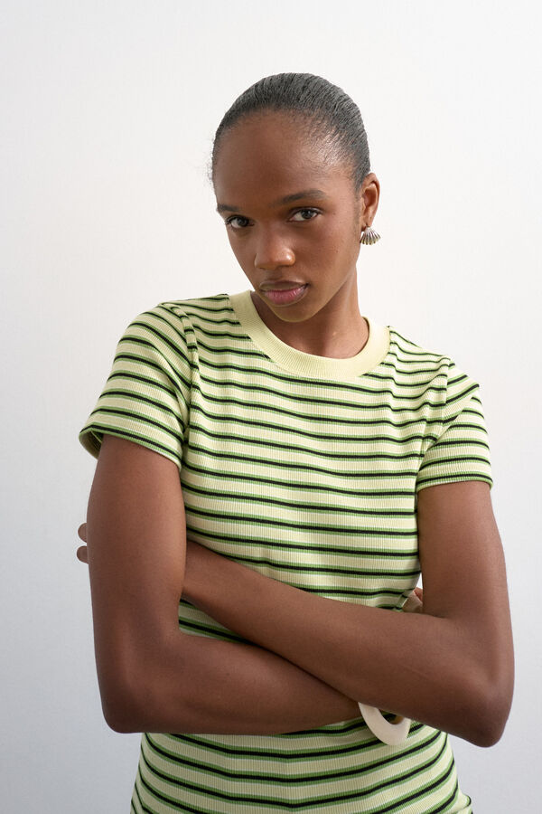 Topshop Camiseta estampada cuello redondo verde