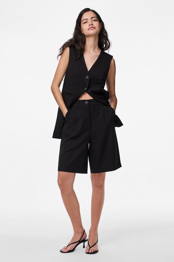 Pieces Bermuda pinzas negro