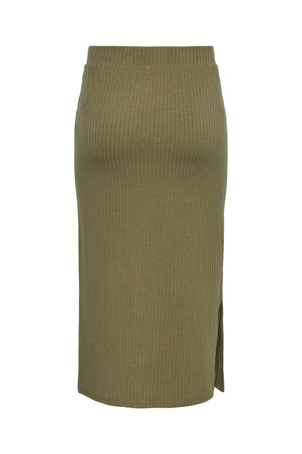 Pieces Falda midi verde