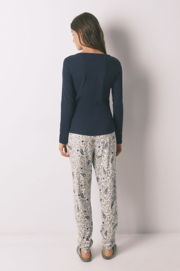 Women'secret Pantal&oacute;n largo algod&oacute;n estampado Paisley estampado