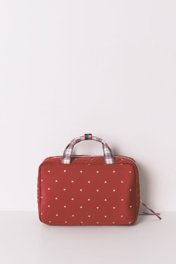Women'secret Neceser grande nylon rojo estampado corazones rojo