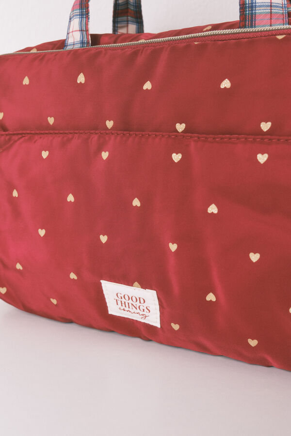 Women'secret Neceser grande nylon rojo estampado corazones rojo