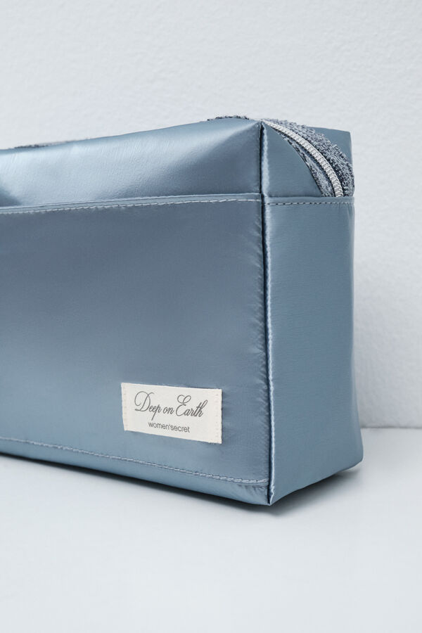 Women'secret Neceser mediano acolchado azul metalizado azul