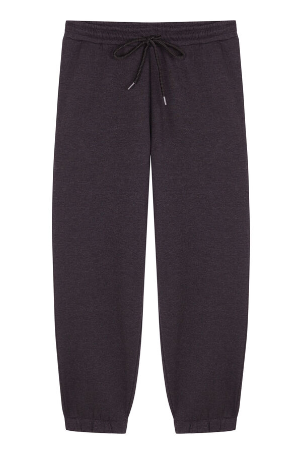 Women'secret Pantal&oacute;n largo carrot felpa fina gris gris