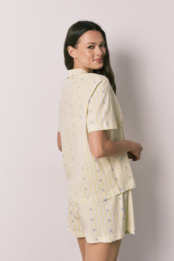 Women'secret Pijama corto camisero algod&oacute;n amarillo amarillo