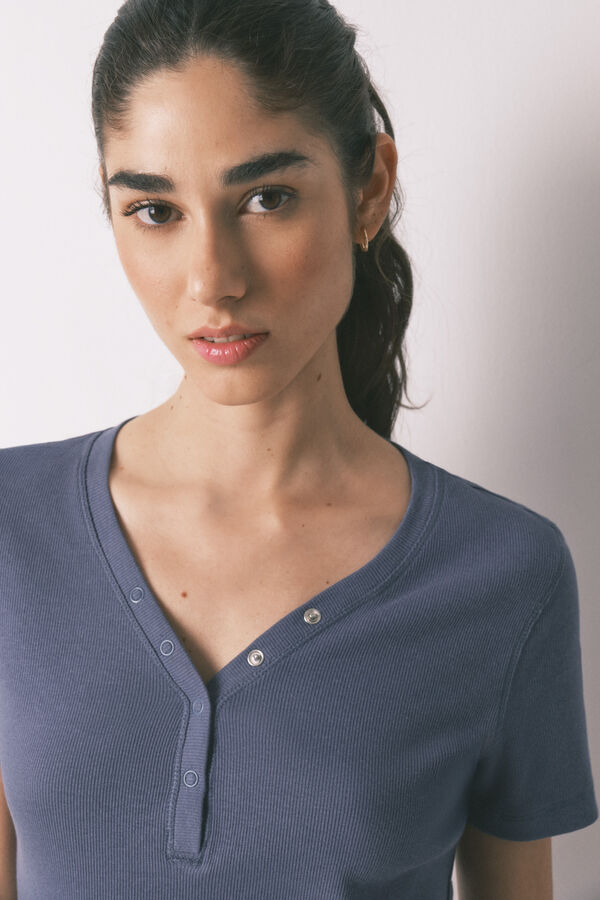 Women'secret Camiseta manga corta algod&oacute;n canal&eacute; azul azul