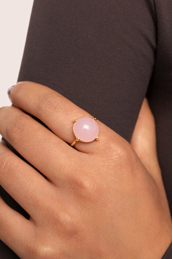 Singularu Anillo Celebrate Pink Ba&ntilde;o Oro amarillo