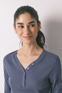 Women'secret Camiseta manga larga algod&oacute;n canal&eacute; azul