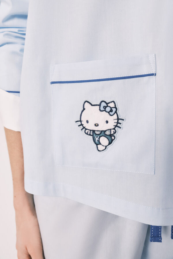 Women'secret Pijama camisero Hello Kitty algod&oacute;n azul azul