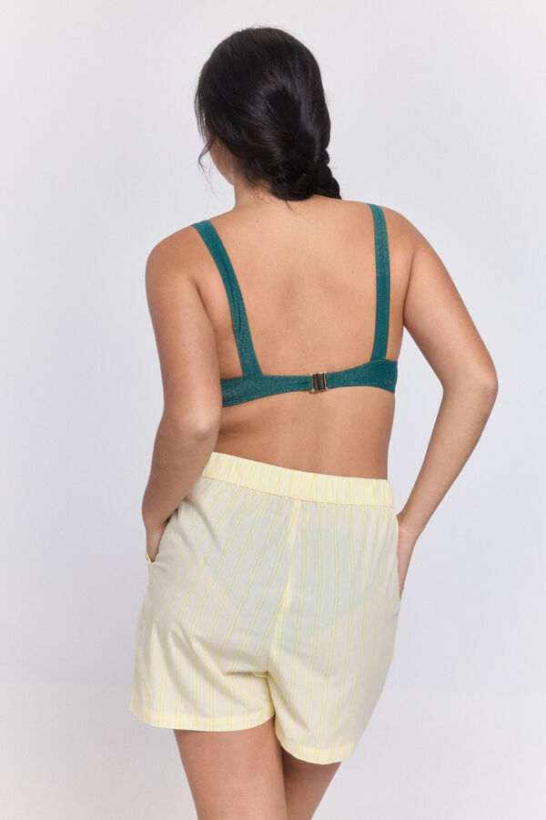 Pieces Bikini top nylon con glitter verde