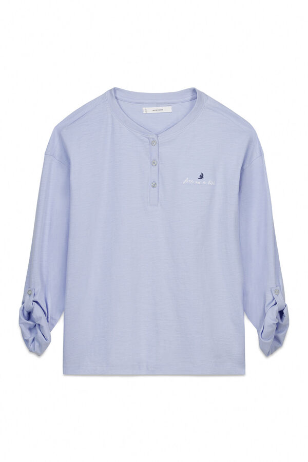 Women'secret Camiseta manga larga 100% algod&oacute;n azul azul