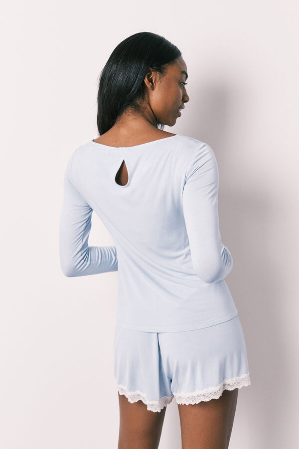 Women'secret Pijama corto viscosa tacto suave azul azul