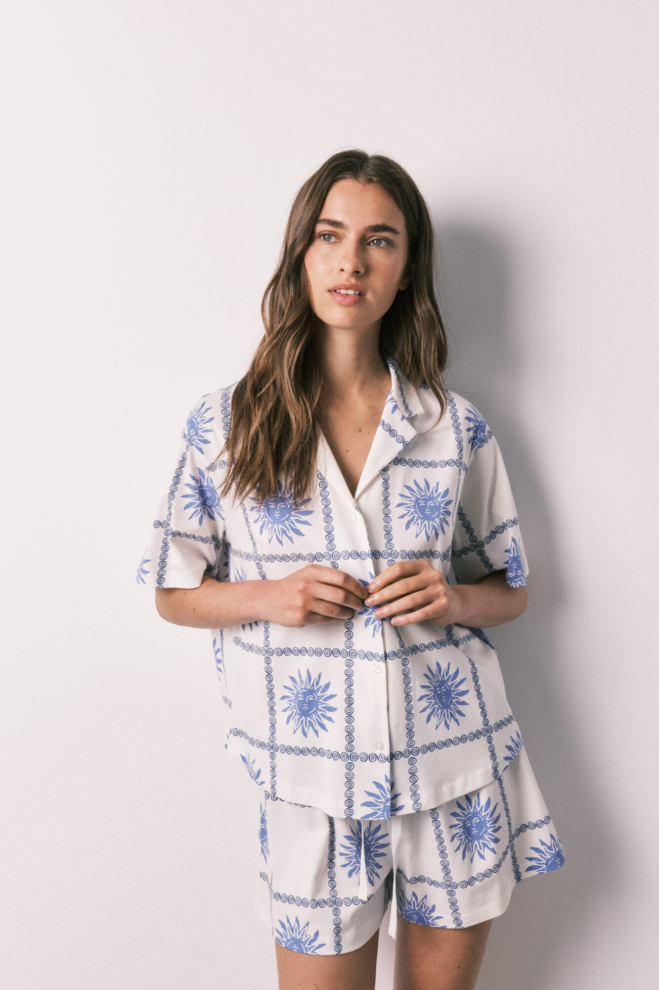 Women'secret Pijama corto camisero algod&oacute;n soles