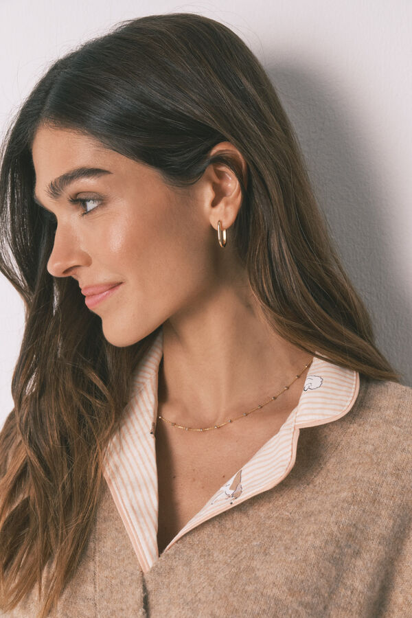 Women'secret C&aacute;rdigan liso punto tricot beige marr&oacute;n