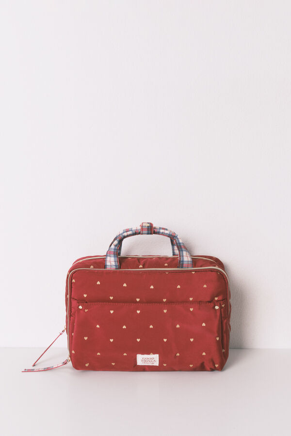 Women'secret Neceser grande nylon rojo estampado corazones rojo