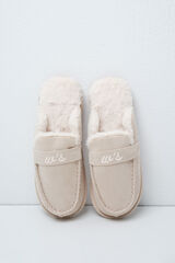 Women'secret Zapatillas casa mocas&iacute;n forrado beige marfil
