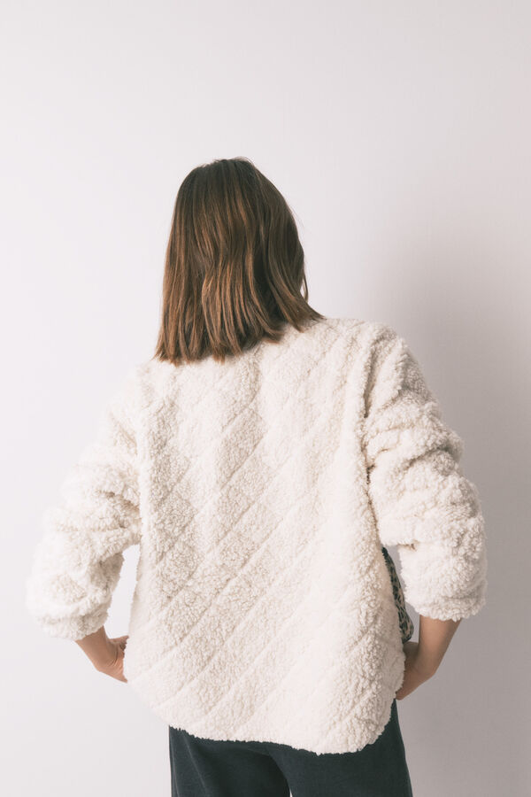 Women'secret Chaqueta corta reversible animal print marfil