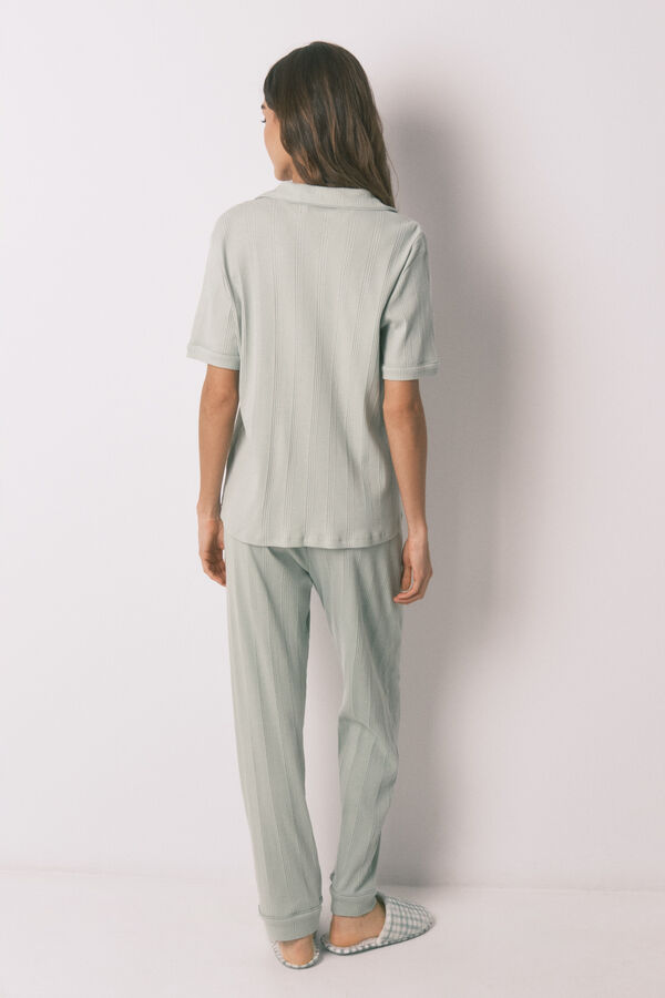 Women'secret Pijama camisero algod&oacute;n canal&eacute; verde verde