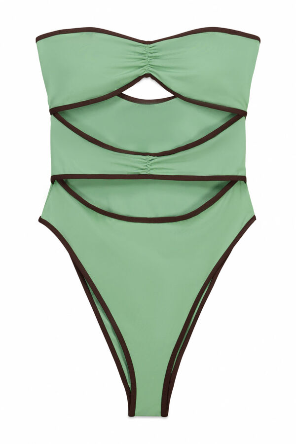 Women'secret Ba&ntilde;ador bandeau aberturas frontales verde verde