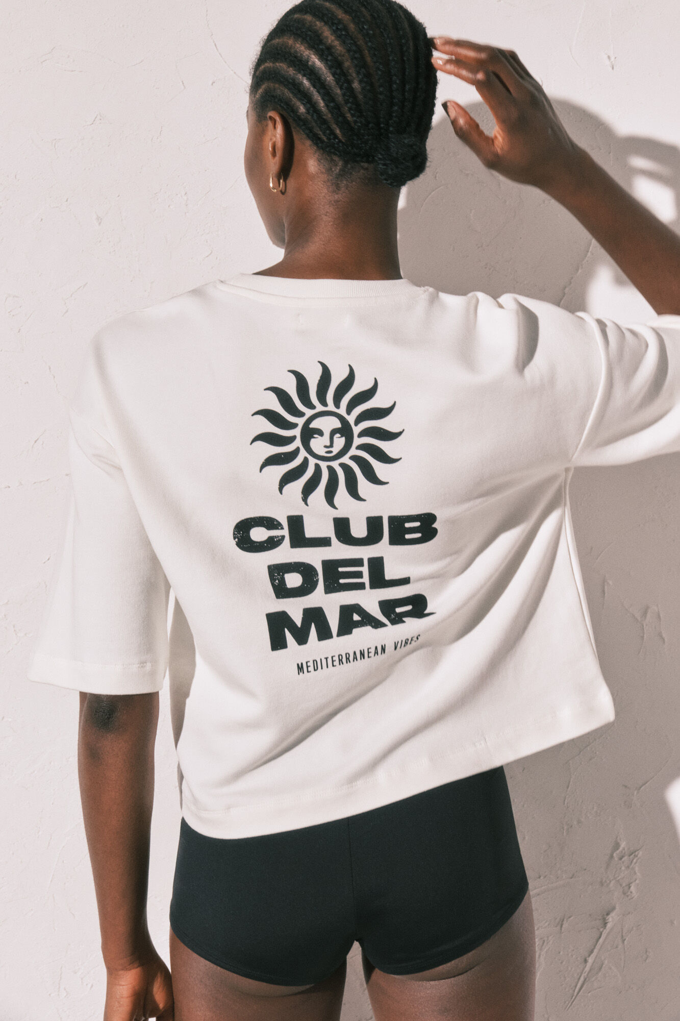 Women'secret Camiseta felpa blanca estampado "Club del Mar"