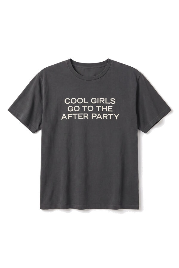 Women'secret Camiseta manga corta algod&oacute;n negro lavado negro