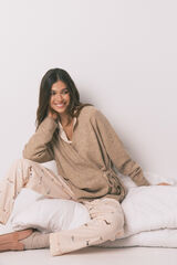 Women'secret C&aacute;rdigan liso punto tricot beige marr&oacute;n