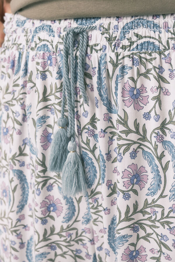 Women'secret Pantal&oacute;n largo viscosa print flores verde