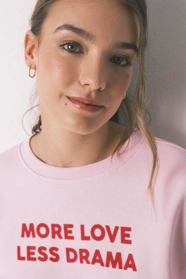 Women'secret Sudadera algod&oacute;n rosa rosa