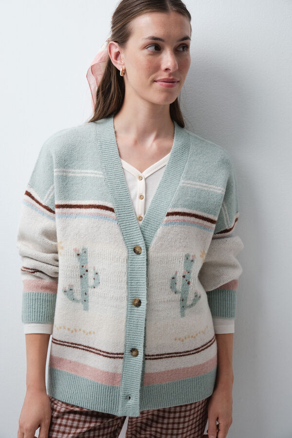 Women'secret Bata corta cardigan tricot estampado