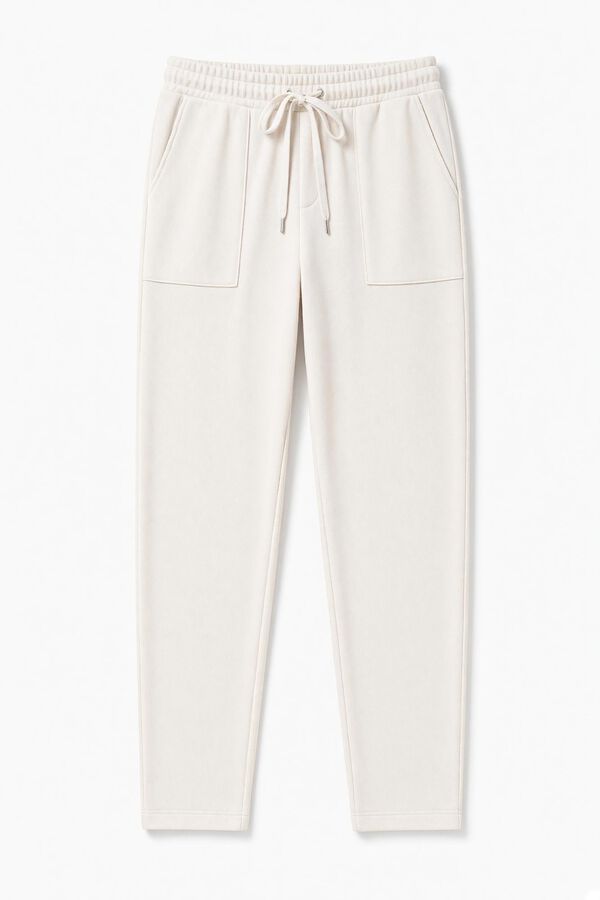 Women'secret Pantal&oacute;n largo pana blanco marfil