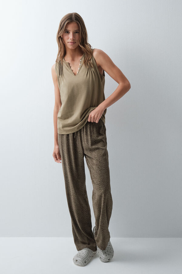 Women'secret Pantal&oacute;n largo animal print estampado