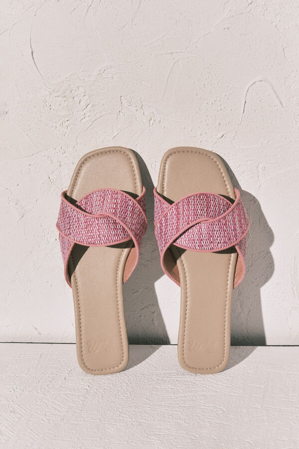 Women'secret Sandalias pala rafia rosa rosa