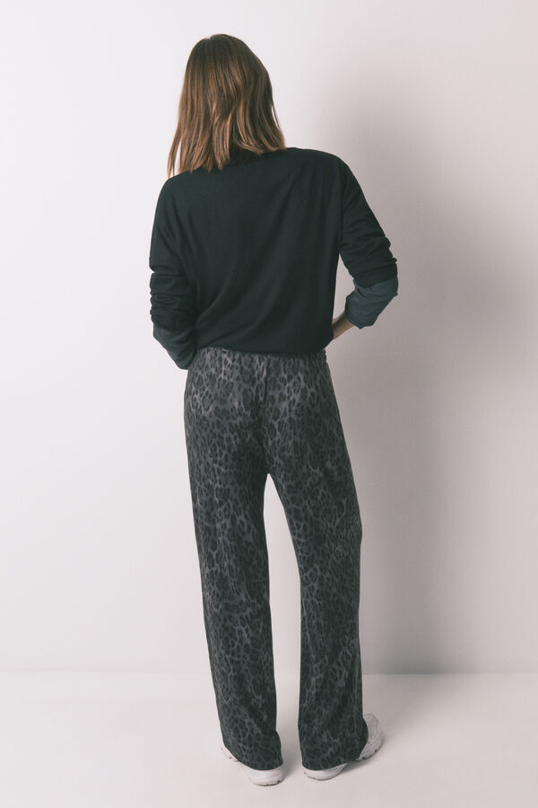 Women'secret Pantal&oacute;n largo animal print gris gris
