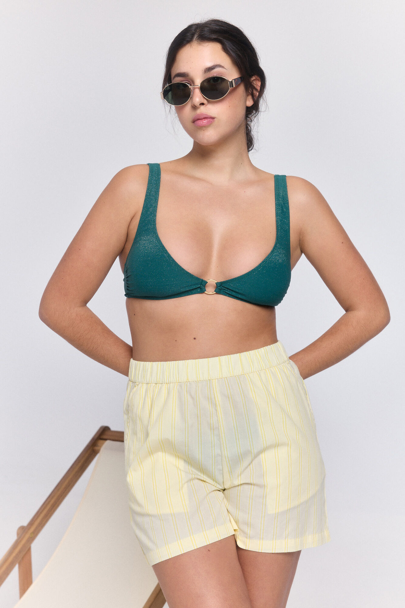 Pieces Bikini top nylon con glitter