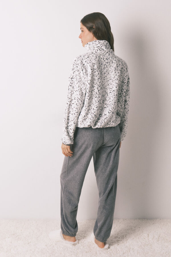 Women'secret Pijama largo polar animal print estampado