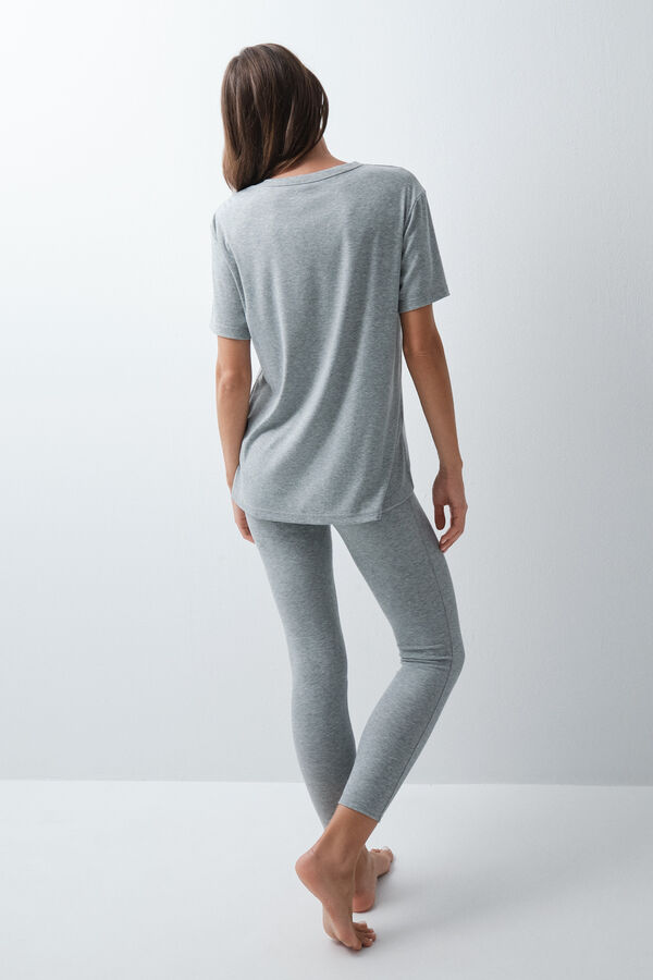 Women'secret Pijama largo camiseta legging gris gris
