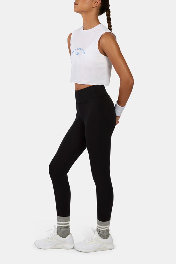 Reebok Camiseta sin mangas con gr&aacute;fico blanco