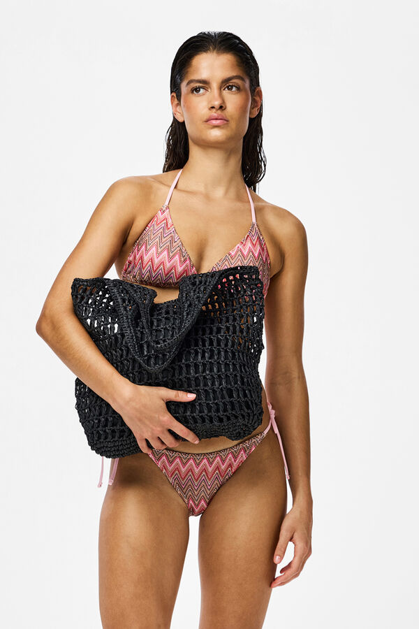 Pieces Shopper Paperstraw  negro