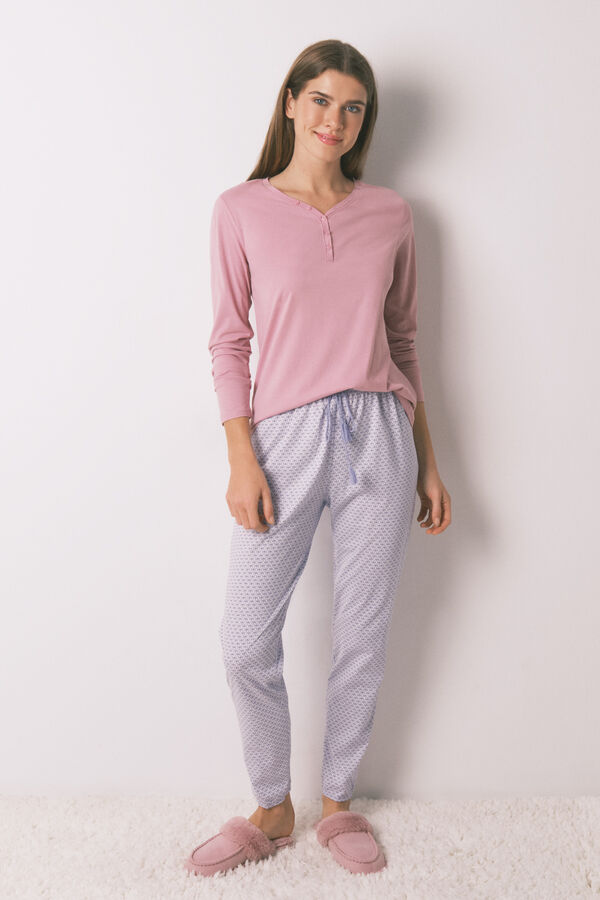 Women'secret Pantal&oacute;n skinny 100% algod&oacute;n print geom&eacute;trico estampado