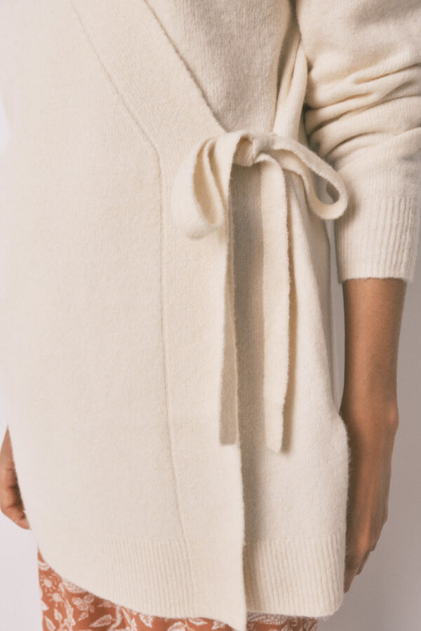 Women'secret Cárdigan tricot beige marfil